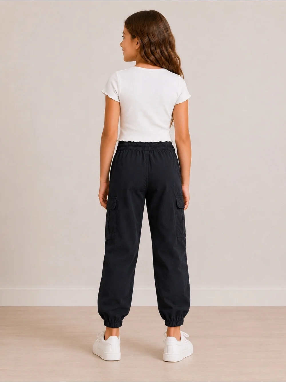Black Cargo Parachute Pants by Old Navy